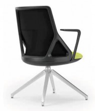 Cicero Visitor Chair With Arms. Black Mesh Medium Back. Swivel. Any Fabric